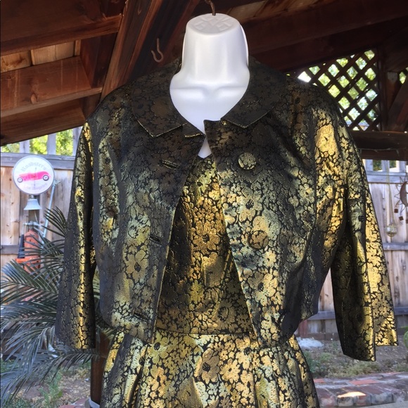 True Vintage Metallic 2 Piece Dress Set. - Picture 3 of 9